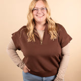 Ruthie Scuba Half Zip Vest in Cocoa