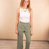 Sage Soft Ribbed Wide Leg Pants (Set-Pants Only)