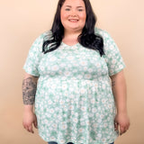 Sammy Ruffle Short Sleeve in Green Floral