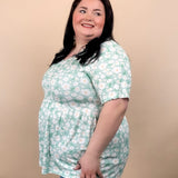 Sammy Ruffle Short Sleeve in Green Floral