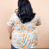 Sammy Ruffle Short Sleeve in Water Color Floral