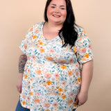 Sammy Ruffle Short Sleeve in Water Color Floral