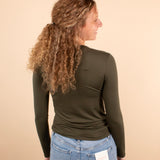Second Skin Soft Long Sleeve Top in Dark Olive