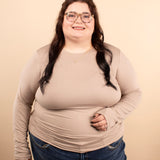 Second Skin Soft Long Sleeve Top in Light Mocha