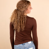 Second Skin Soft Long Sleeve Top in Mahogany