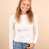 Second Skin Soft Long Sleeve Top in White