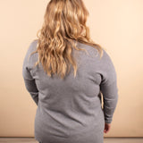 Silky Soft Front Seam Sweater in Grey