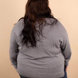 Silky Soft Front Seam Sweater in Grey