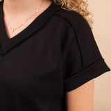 Sleek & Simple Scuba Top in Black