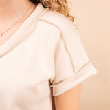 Sleek & Simple Scuba Top in Cream