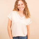 Sleek & Simple Scuba Top in Cream