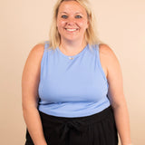 Tara Ribbed Tank in Light Blue