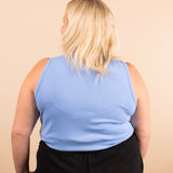 Tara Ribbed Tank in Light Blue