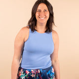Tara Ribbed Tank in Light Blue