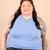 Tara Ribbed Tank in Light Blue