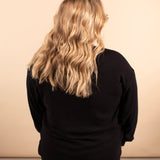 Tatum Ribbed Pullover in Black