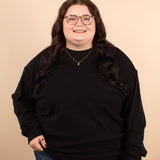 Tatum Ribbed Pullover in Black