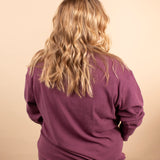 Tatum Ribbed Pullover in Plum