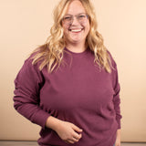 Tatum Ribbed Pullover in Plum