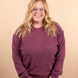 Tatum Ribbed Pullover in Plum