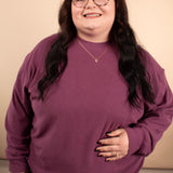 Tatum Ribbed Pullover in Plum