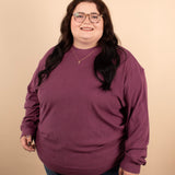 Tatum Ribbed Pullover in Plum