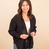 Textured Button Down Top in Black