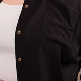 Textured Button Down Top in Black