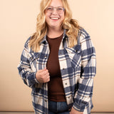 The Element Plaid Shacket in Blue Hues