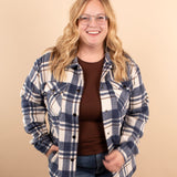 The Element Plaid Shacket in Blue Hues