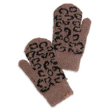 Leopard Soft + Cozy Mittens in Coffee