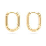 Gold 18K Gold PVD Stainless Steel Oval Huggie Earrings