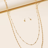 Silver Layered Long Chains Necklace