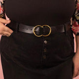 Black Dual Circle Buckle Belt