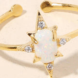 Gold Opal Star Adjustable Ring