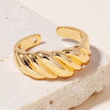 Gold Metallic Open Croissant Ring