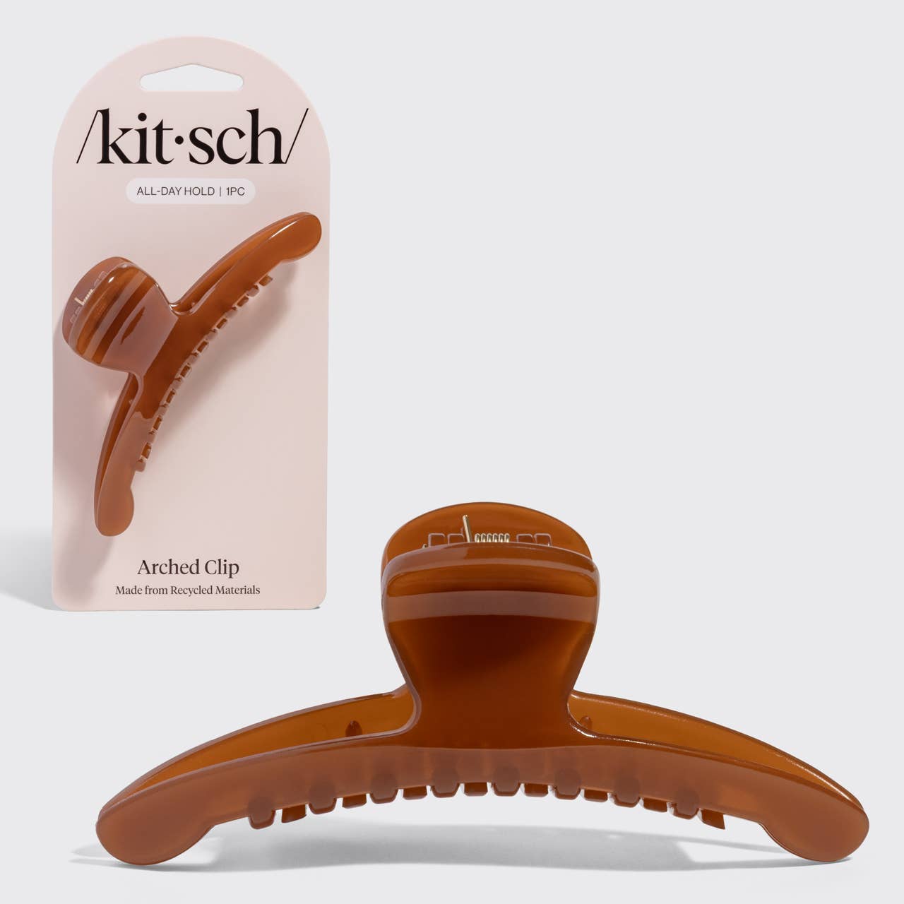 Recycled Plastic Large Arched Clip - Mocha - K & Company