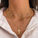 Pearls of Faith Triple Layer Necklace