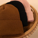 Soft Ribbed Knit Beanie in Blush