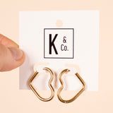Sun-Kissed Heart Hoops in Gold