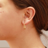 Gold 18K Gold PVD Rounded Rectangle Everyday Huggie Earrings