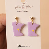 Purple & Gold MN Earrings - Matte