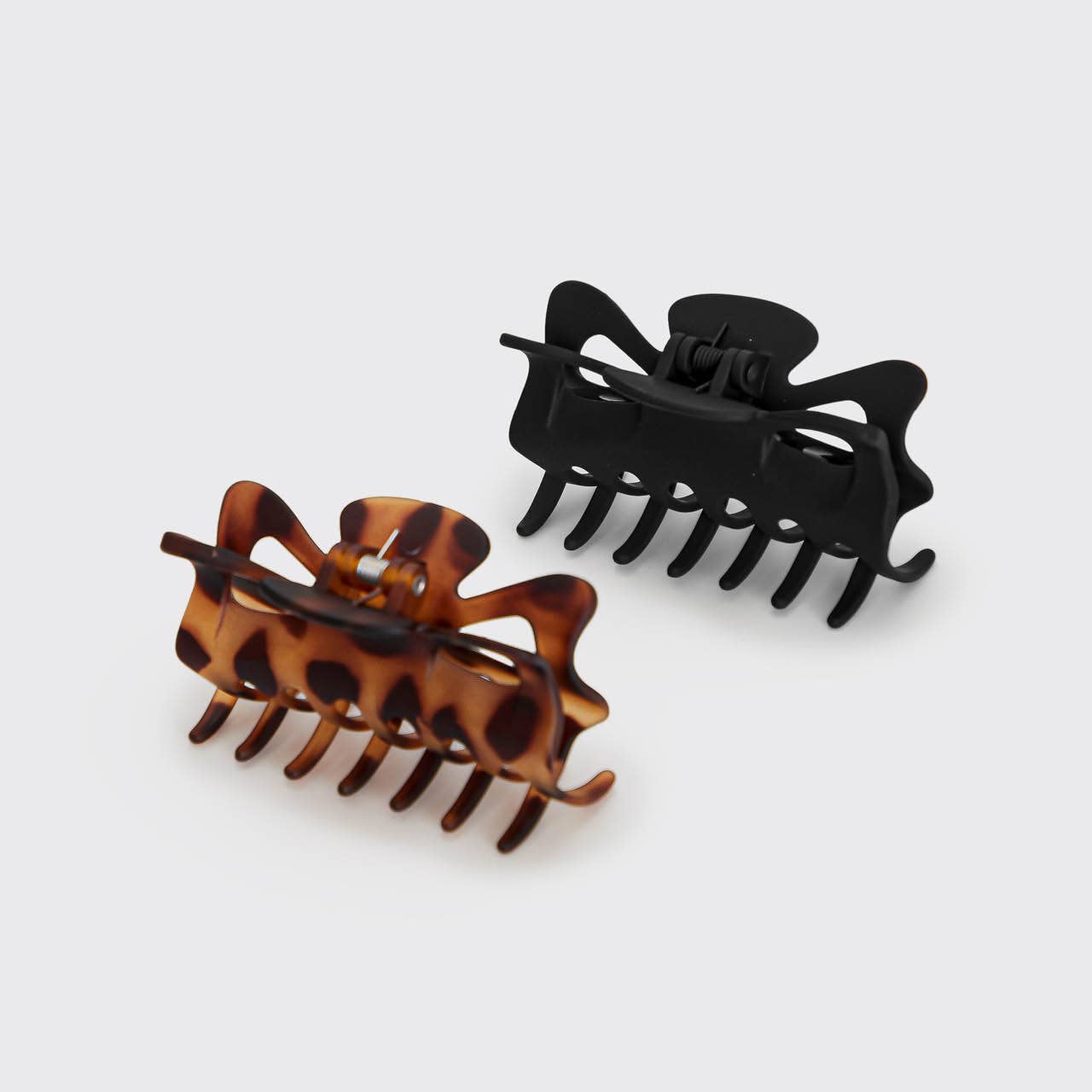 Recycled Plastic Large Claw Clip 2pc Set - Black & Tort - K & Company