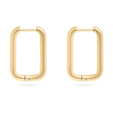 Gold 18K Gold PVD Rounded Rectangle Everyday Huggie Earrings