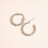 Silver 18K Gold PVD Stainless Steel Circle Ball Hoop Earrings