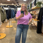 Zenana Wide Leg Raw Hem Crop Jeans - K & Company