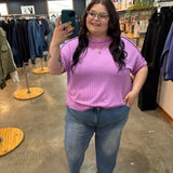 Breezy Textured Tee - Blush Orchid - K & Company