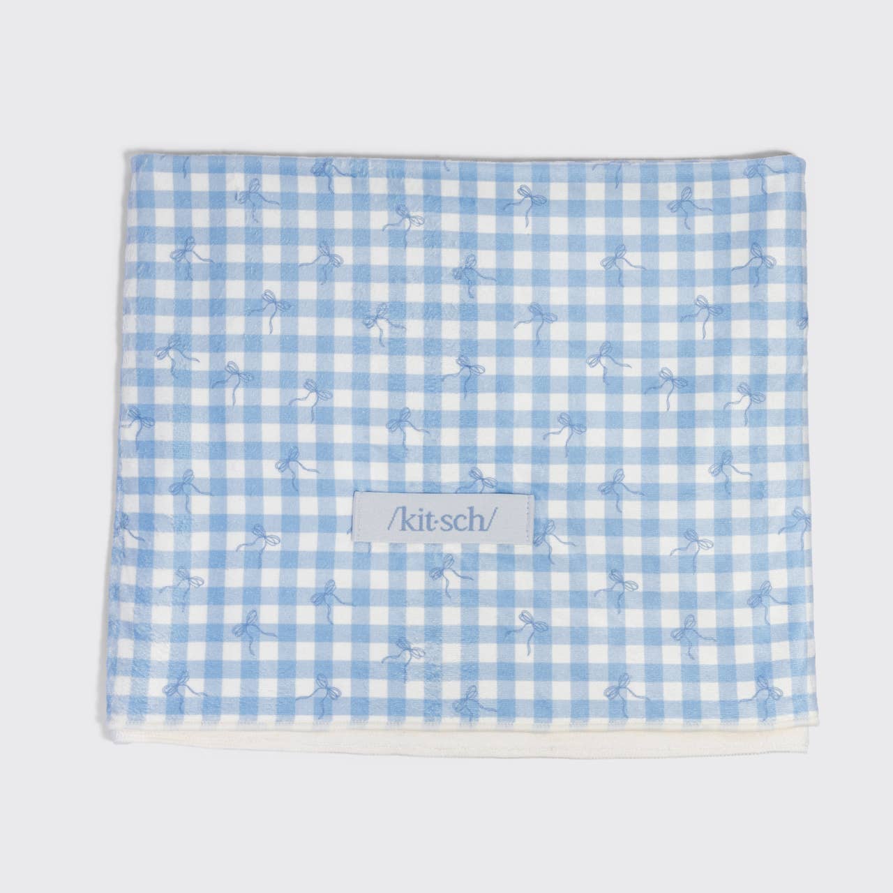 XL Hair Towel Wrap - Gingham Blue - K & Company