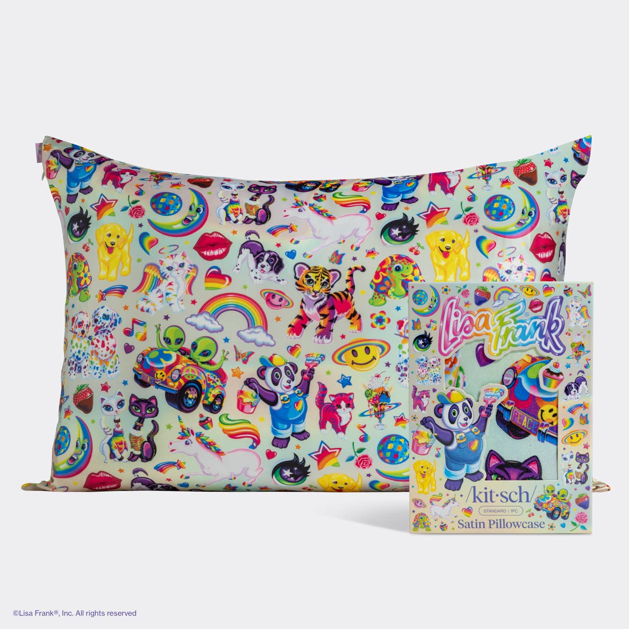 Lisa Frank x Kitsch Standard Satin Pillowcase - The Fantastic World of Lisa Frank - K & Company