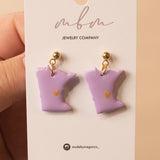 Purple & Gold MN Earrings - Glossy